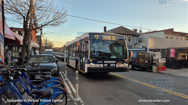 2015 Nova LFS #8443 on the T324 7 train shuttle
2015 Nova LFS #8443 on the T324 7 train shuttle
