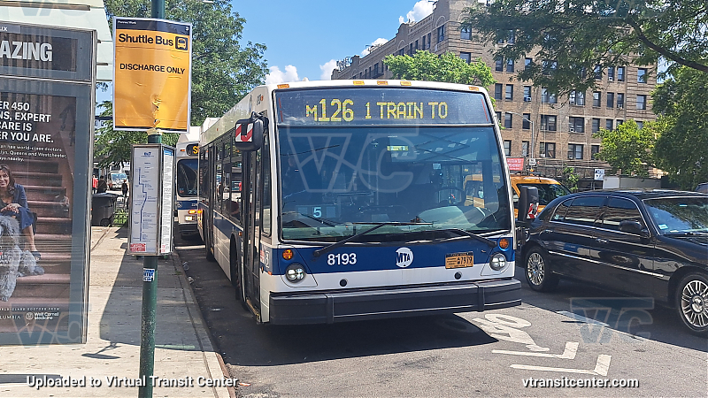 2015 Nova Bus #8193 on the M126 1 shuttle 
2015 Nova Bus #8193 on the M126 1 shuttle 
