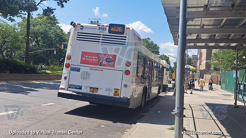 2015 Nova Bus #8193 on the M126 1 shuttle 
2015 Nova Bus #8193 on the M126 1 shuttle 
