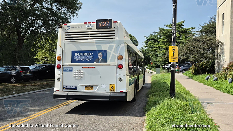 MTA New York City 8464 on the Q127 Dragon Boat Shuttle 
2015 Nova LFS #8464 on the Q127 Dragon Boat Shuttle 
