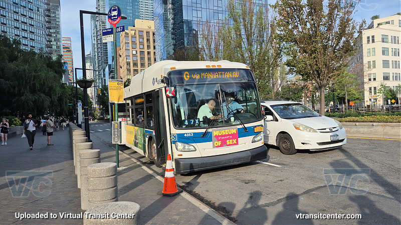 New York City Transit #4863 on the T403 G shuttle 
New York City Transit #4863 on the T403 G shuttle 
