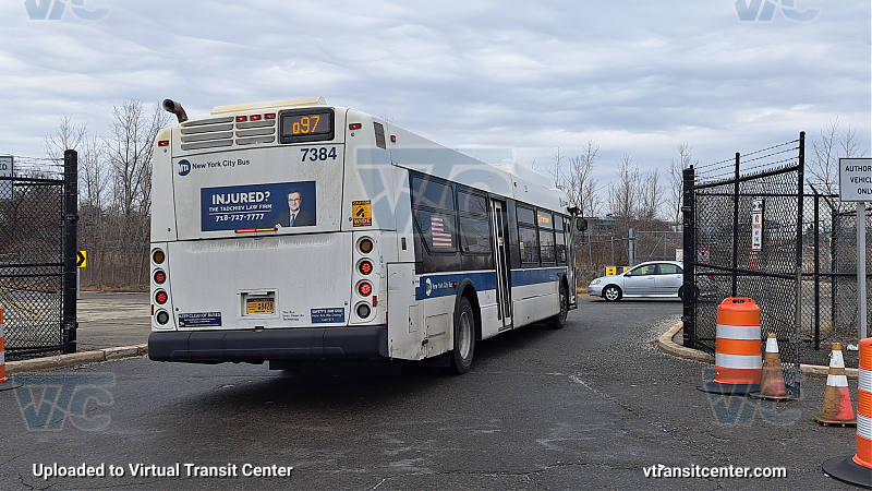 MTA New York City 7384 on the Q97 A shuttle 
2015 NFI XD40 #7384 on the Q97 A shuttle 
