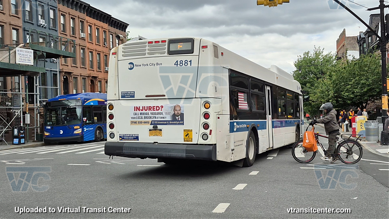 MTA New York City 4881 on the F shuttle 
2011 NFI XD40 #4881 on the F shuttle 
