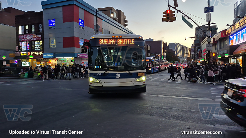 MTA New York City 7478 on the T321 7 shuttle 
2015 NFI XD40 #7478 on the T321 7 shuttle 
