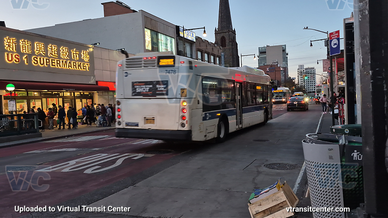 MTA New York City 7478 on the T321 7 shuttle 
2015 NFI XD40 #7478 on the T321 7 shuttle 
