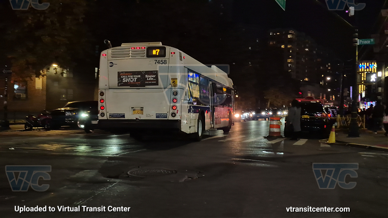 MTA New York City 7458 on the T321 7 shuttle 
2015 NFI XD40 #7458 on the T321 7 shuttle 
