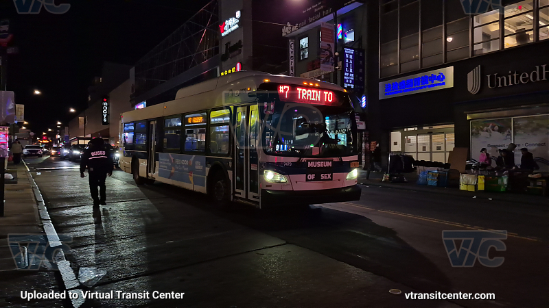 MTA New York City 7479 on the T321 7 shuttle 
2015 NFI XD40 #7479 on the T321 7 shuttle 
