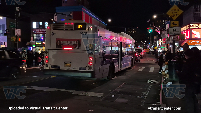 MTA New York City 7479 on the T321 7 shuttle 
2015 NFI XD40 #7479 on the T321 7 shuttle 
