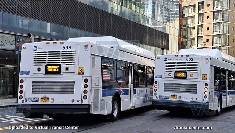 2012 NFI C40LF #598 on the N shuttle 
2012 NFI C40LF #598 on the N shuttle 
