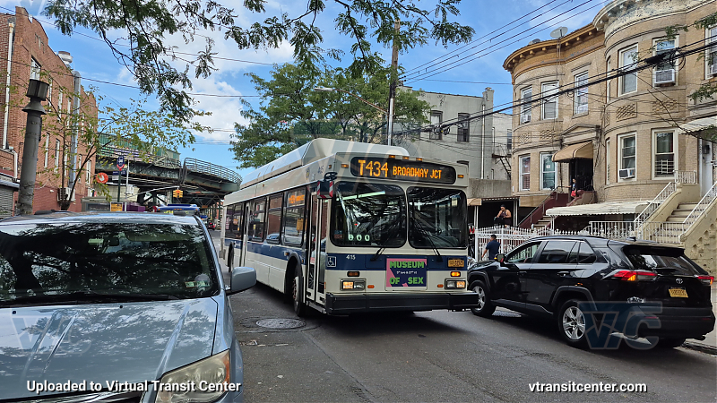 New York City Transit #415 on the T434 J shuttle 
New York City Transit #415 on the T434 J shuttle 
