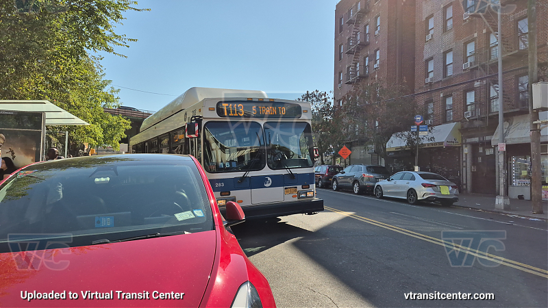 MTA New York City 283 on the T113 5 shuttle
2011 NFI C40LF #283 on the T113 5 shuttle
