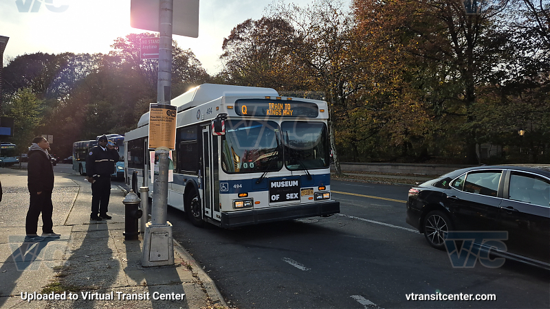 MTA New York City 494 on the Q91 Q shuttle 
2011 NFI C40LF #494 on the Q91 Q shuttle 
