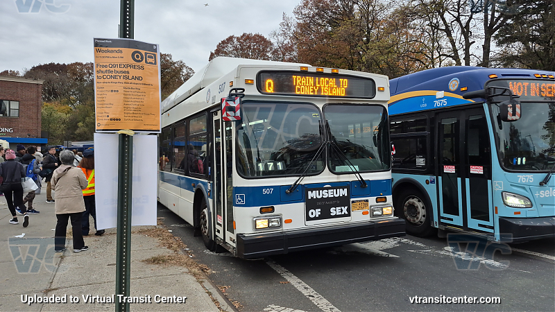 MTA New York City 507 on the Q91 Q shuttle 
Q Train Local to Coney Island
