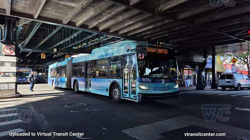 MTA New York City 6274 (LGA Link) on the Q107 7 shuttle 
2020 NFI XD60 #6274 (LGA Link) on the Q107 7 shuttle 
