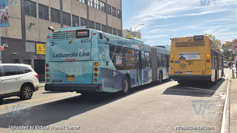 MTA New York City 6274 (LGA Link) on the Q107 7 shuttle 
2020 NFI XD60 #6274 (LGA Link) on the Q107 7 shuttle 
