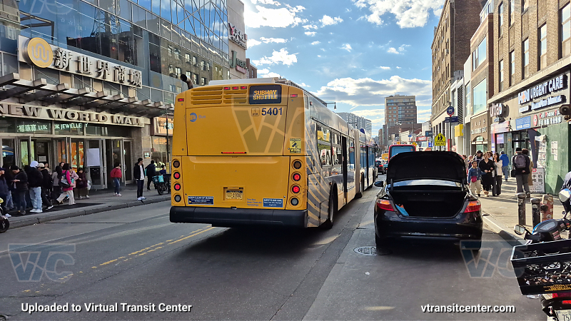 MTA New York City 5401 on the T321 7 shuttle 
2015 NFI XD60 #5401 on the T321 7 shuttle 
