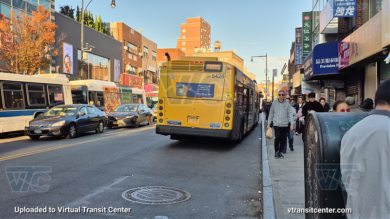 MTA New York City 5426 on the T321 7 shuttle 
2015 NFI XD60 #5426 on the T321 7 shuttle 
