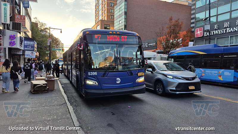 MTA New York City 5396 on the T321 7 shuttle 
2015 NFI XD60 #5396 on the T321 7 shuttle 
