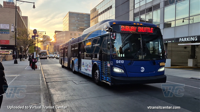 MTA New York City 5410 on the T321 7 shuttle 
2015 NFI XD60 #5410 on the T321 7 shuttle 
