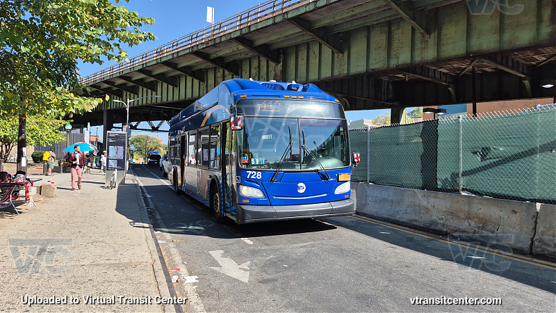 New York City Transit Bus #728 on the T113 5 shuttle 
New York City Transit Bus #728 on the T113 5 shuttle 
