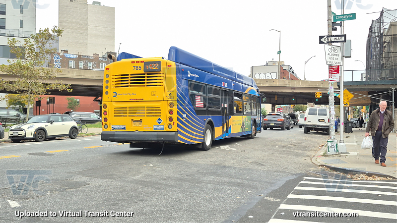 New York City Transit #765 on the T422 L shuttle 
New York City Transit #765 on the T422 L shuttle 
