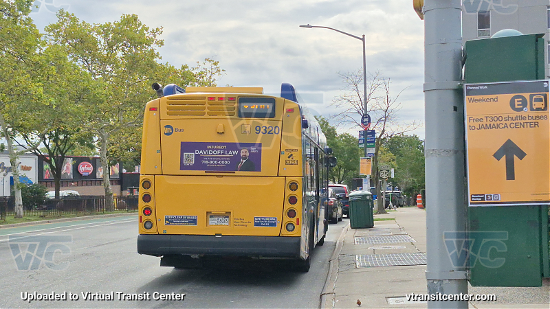 MTA Bus Company #9320 on the T300 E shuttle 
MTA Bus Company #9320 on the T300 E shuttle 
