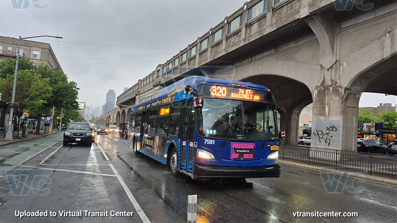New York City Transit #7581 on the T320 7 shuttle 
New York City Transit #7581 on the T320 7 shuttle 
