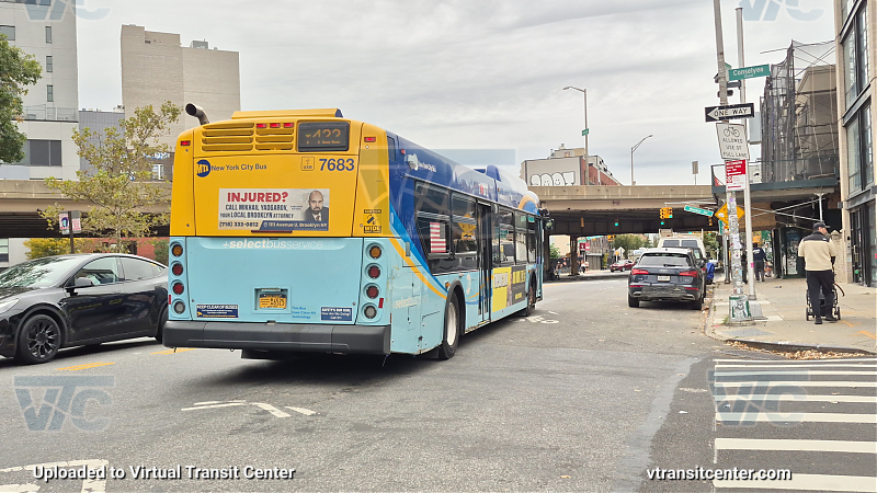New York City Transit Bus #7683 on the T422 L shuttle 
New York City Transit Bus #7683 on the T422 L shuttle 
