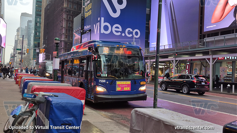 MTA New York City 7594 on the Q92 7 shuttle 
2018 NFI XD40 #7594 on the Q92 7 shuttle 
