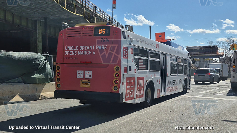 MTA New York City 7614 on the 2/5 shuttle 
2018 NFI XD40 #7614 on the 2/5 shuttle 
