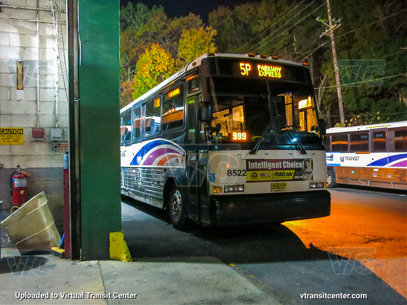 Nj Transit 8522
8522 from Ironbound garage was used to swap a broken down oradell Garage unit 
