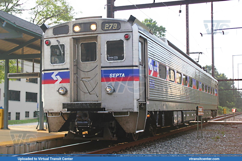 SEPTA Silverliner IV 279 on the Cynwyd Line
Cynwyd Line to Center City
GE Silverliner IV
Keywords: SEPTARR;GE