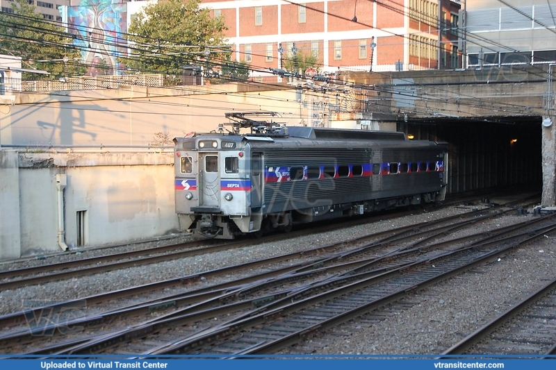 SEPTA Silverliner IV 407 on the Cynwyd Line
Cynwyd Line to Cynwyd
GE Silverliner IV
Keywords: SEPTARR;GE
