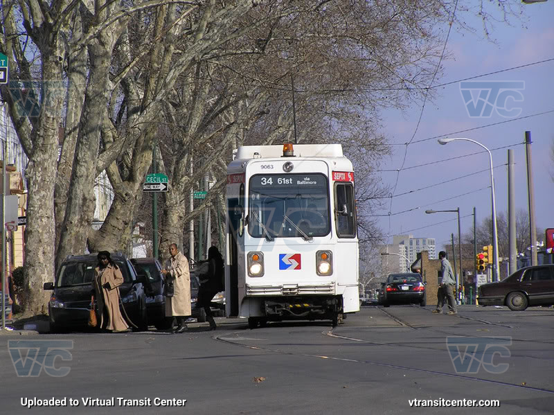 SEPTA Trolley K-Car 9063 on Route 34
Route 34 to 61st via Baltimore
