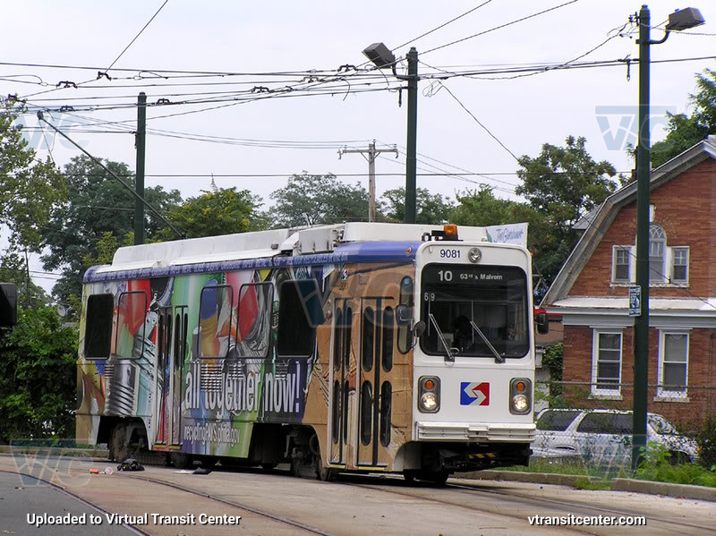 SEPTA Trolley K-Car 9081 on Route 10
Route 10 to City Hall via Subway
"All together now" Recycling wrap
