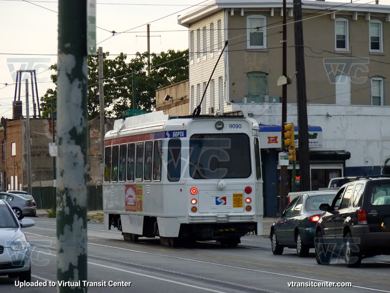SEPTA Trolley K-Car 9090 on Route 10
Rear view
