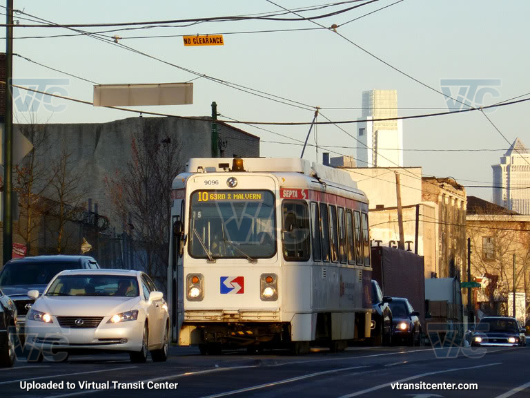 SEPTA Trolley K-Car 9096 on Route 10
Route 10 to 63rd-Malvern
