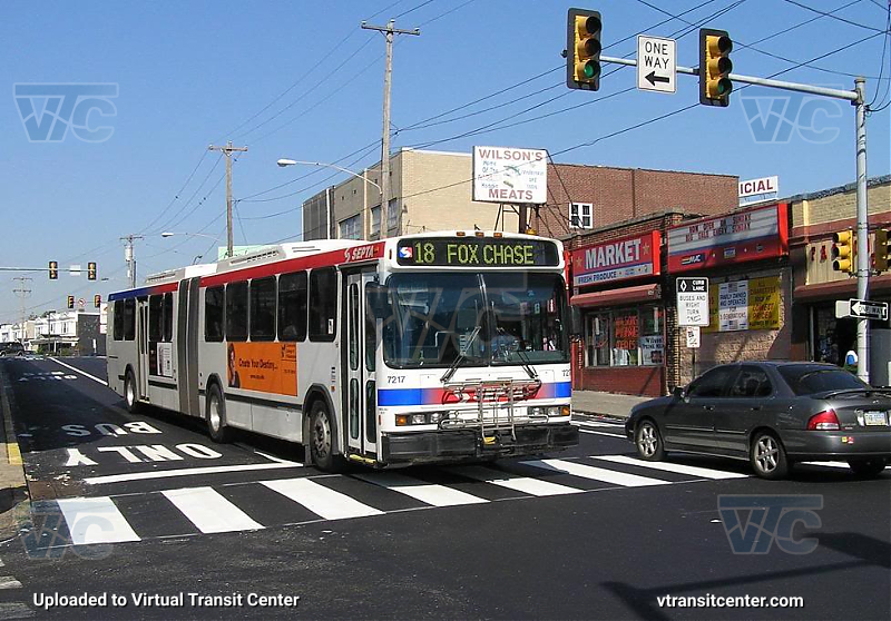 SEPTA 7217 on Route 18
Route 18 to Fox Chase
