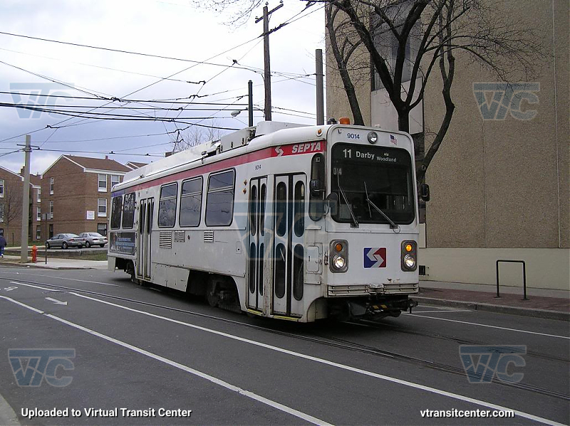 SEPTA Trolley K-Car 9014 on Route 11
Route 11 to Darby via Woodland
