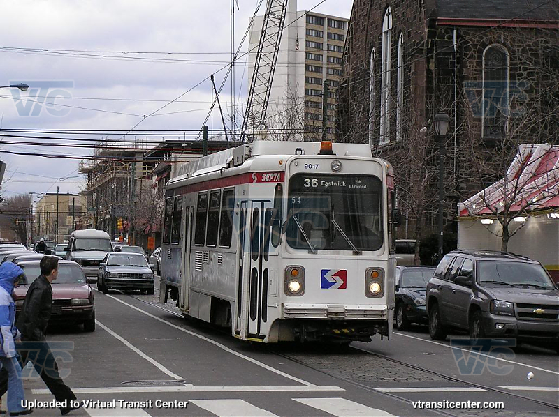 SEPTA Trolley K-Car 9017 on Route 36
Route 36 to Eastwick via Elmwood

