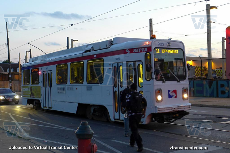 SEPTA Trolley K-Car 9021 on Route 11
Route 11 to 13th-Market
