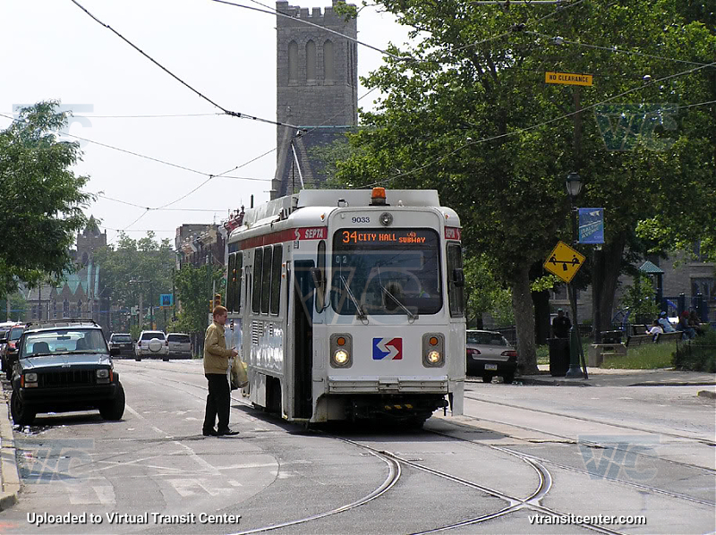 SEPTA Trolley K-Car 9033 on Route 34
Route 34 to City Hall via Subway
