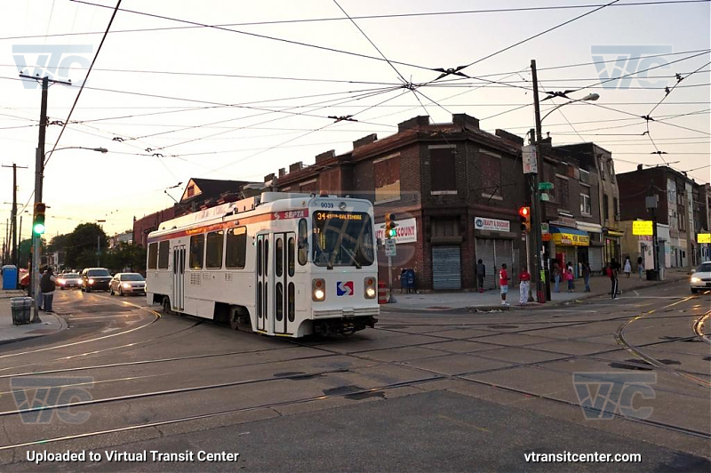 SEPTA Trolley K-Car 9039
Coming off of route 34
