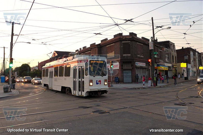 SEPTA Trolley K-Car 9039
Coming off of route 34
