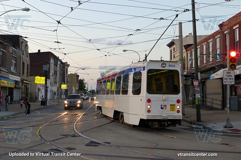 SEPTA Trolley K-Car 9043 on Route 36
Rear view
