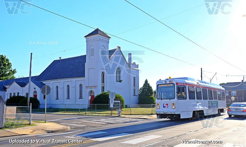 SEPTA Trolley K-Car 9054 on Route 11
Route 11 to Woodland-Island

