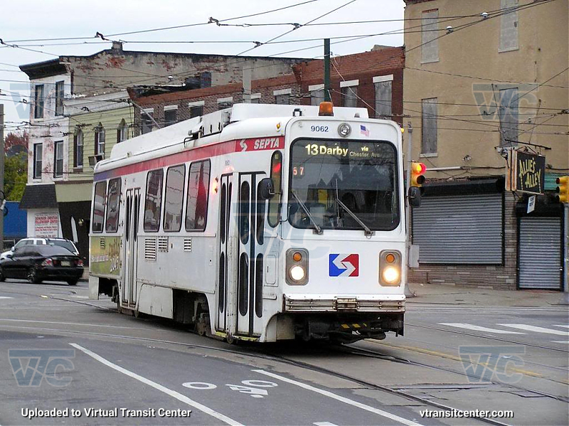 SEPTA Trolley K-Car 9062 on Route 13 Detoured
Route 13 to Darby via Chester Ave
