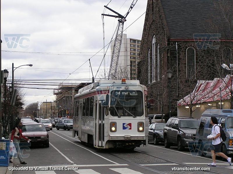 SEPTA Trolley K-Car 9076 on Route 34
Route 34 to 61st via Baltimore
