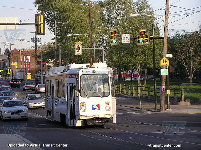 SEPTA Trolley K-Car 9110 on Route 10
Route 10 to 63rd & Malvern
