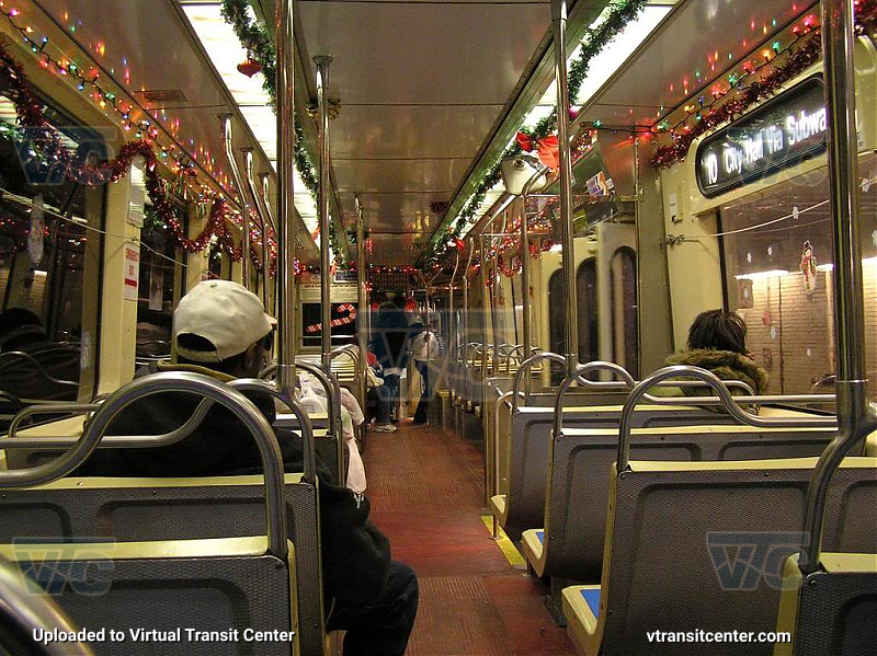 Interior of SEPTA Trolley K-Car 9111
Christmas Trolley 2007
